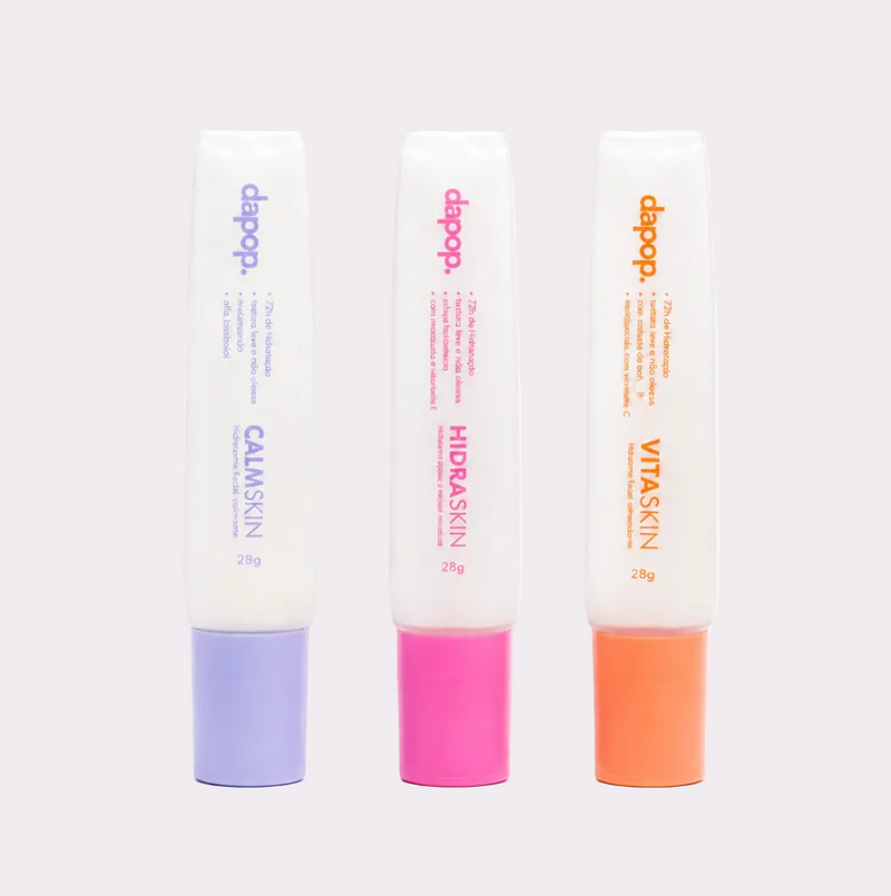 Hidratante Facial Dapop Vita Skin, Hidra Skin e Calm Skin