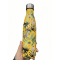 Garrafa Térmica em Aço Inox Estampada Floral 500ml | Mantém Quente e Frio | Fitness & Academia