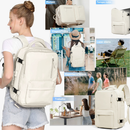 Mochilo de Viagem Multifuncional Feminina Impermeável Executiva Notebook Mochila Reforçada,Carregamento USB