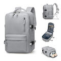 Mochila de Viagem Expansível Impermeável 30L–42L com Compartimento para Notebook e Porta USB
