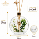 Aromatizador de Ambiente 500ml Difusor de Varetas Luxo Frasco de Vidro Decorativo para Lavabo e Sala