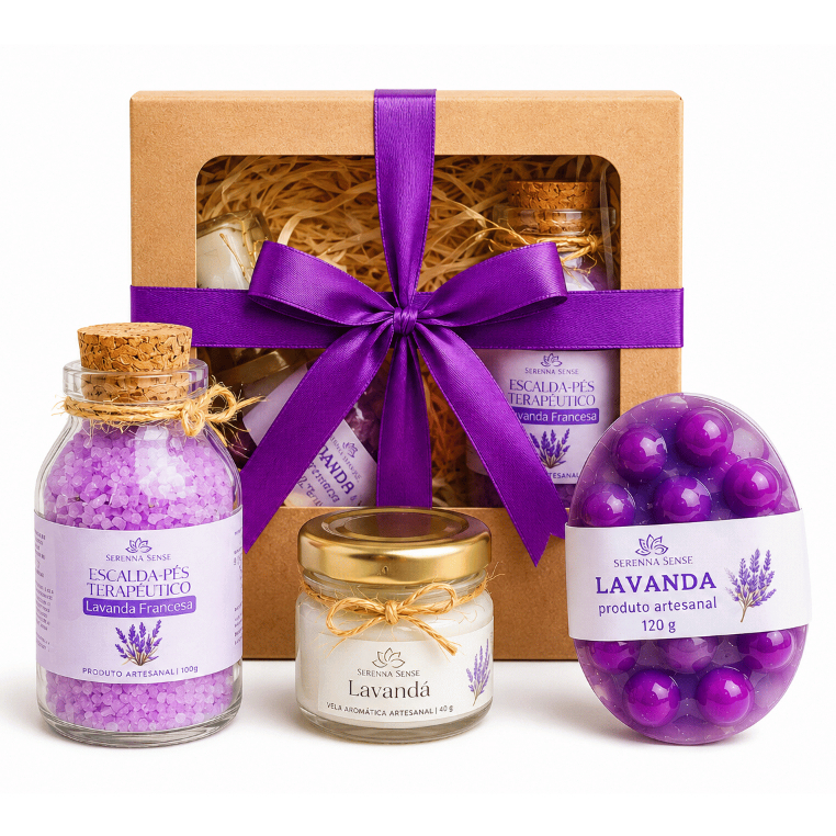 Kit presente SPA mini com Vela + Escalda pés + Sabonete Massageador