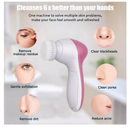 Escova Elétrica Limpeza Massageadora Facial Esfolia ção 5-em 1