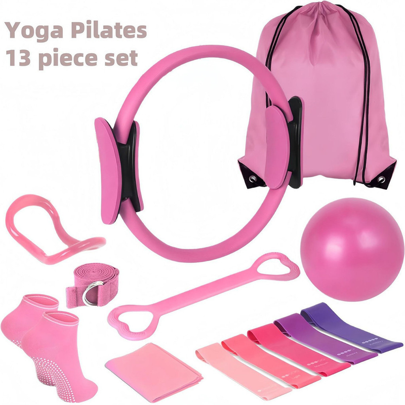 Conjuntos de 5 e 13 peçasConjunto De Pilates , Anel Bola Faixa De Resistência De Ioga Doméstico , Acessórios Para Exercí