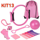 Kit Pilates Completo 5 ou 13 Peças | Treino Funcional para Casa com Faixas, Anel e Bola de Pilates